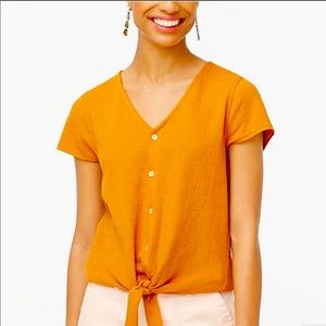 J. Crew textured tie-front top XS NWOT
